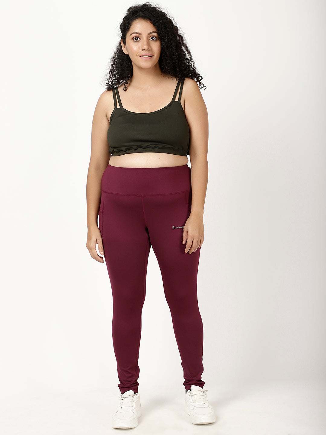 Wine Laser Cut Pace Leggings