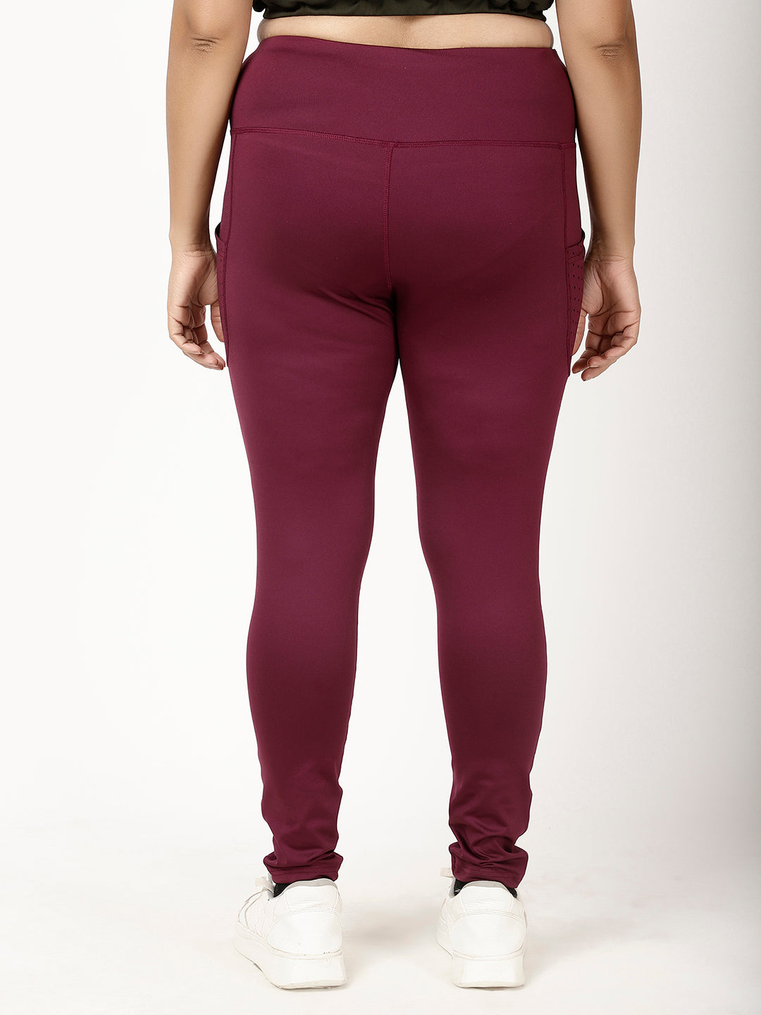 Wine Laser Cut Pace Leggings