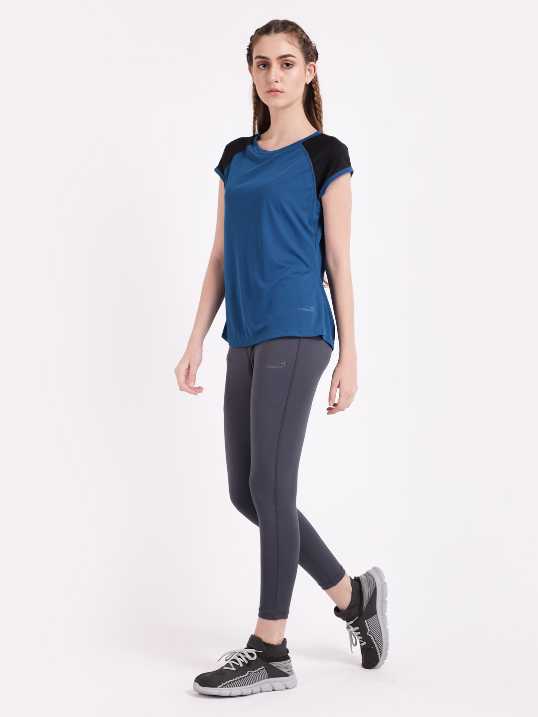 Teal Black Feel Free Tee