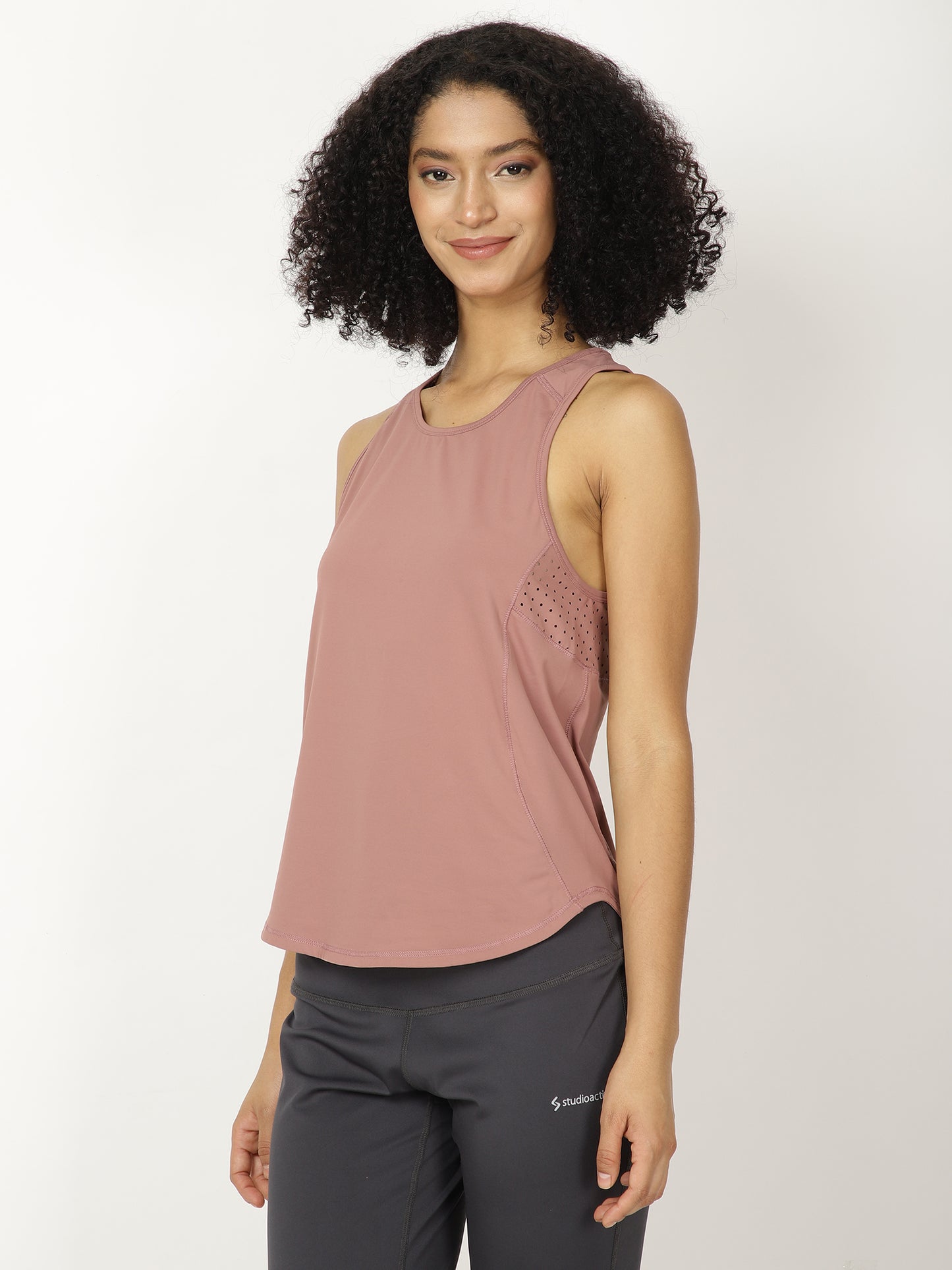 Peach Laser-Cut Racerback Tee