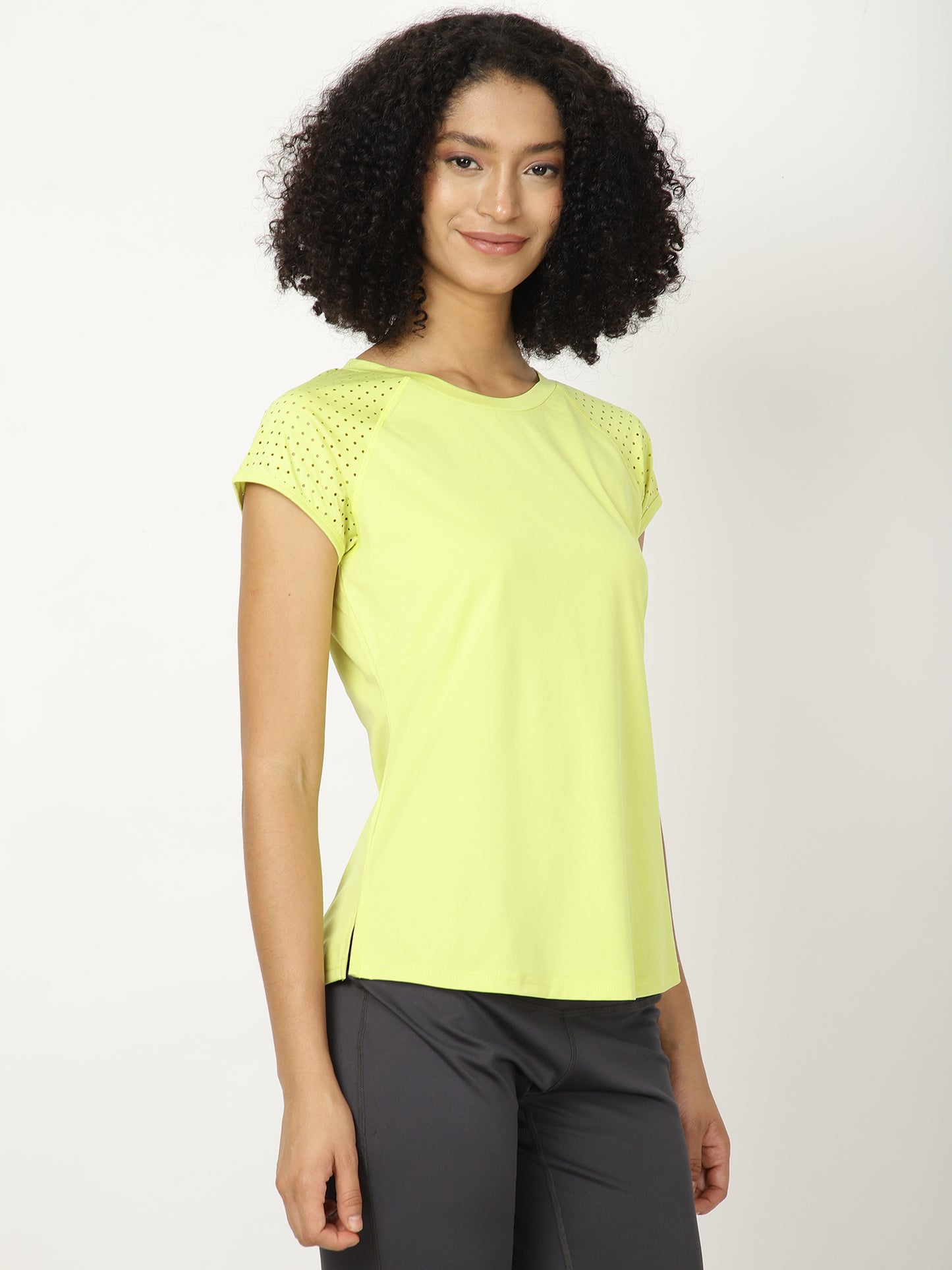 Neo-Green Laser-Cut Classy Lady Tee