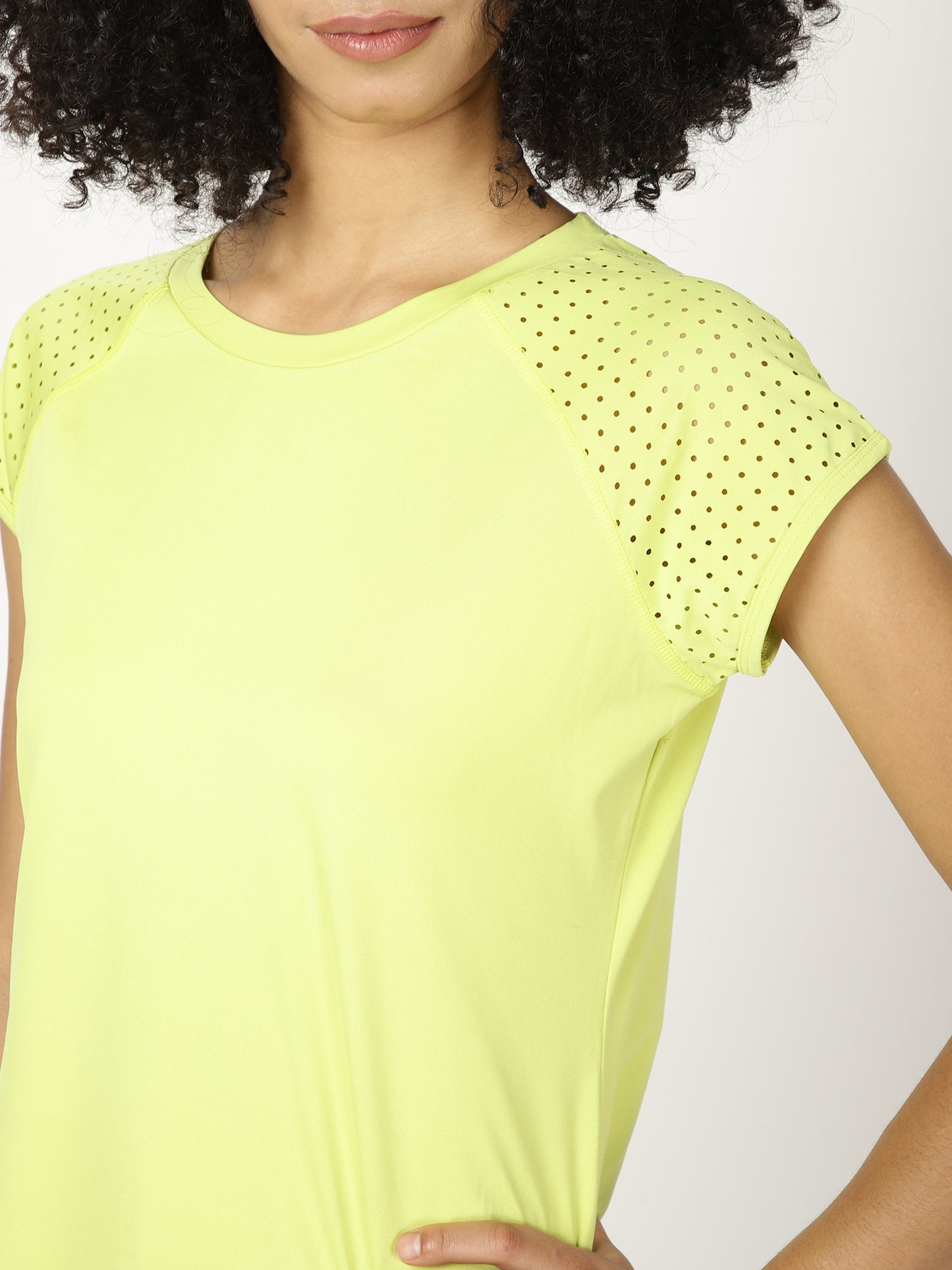 Neo-Green Laser-Cut Classy Lady Tee