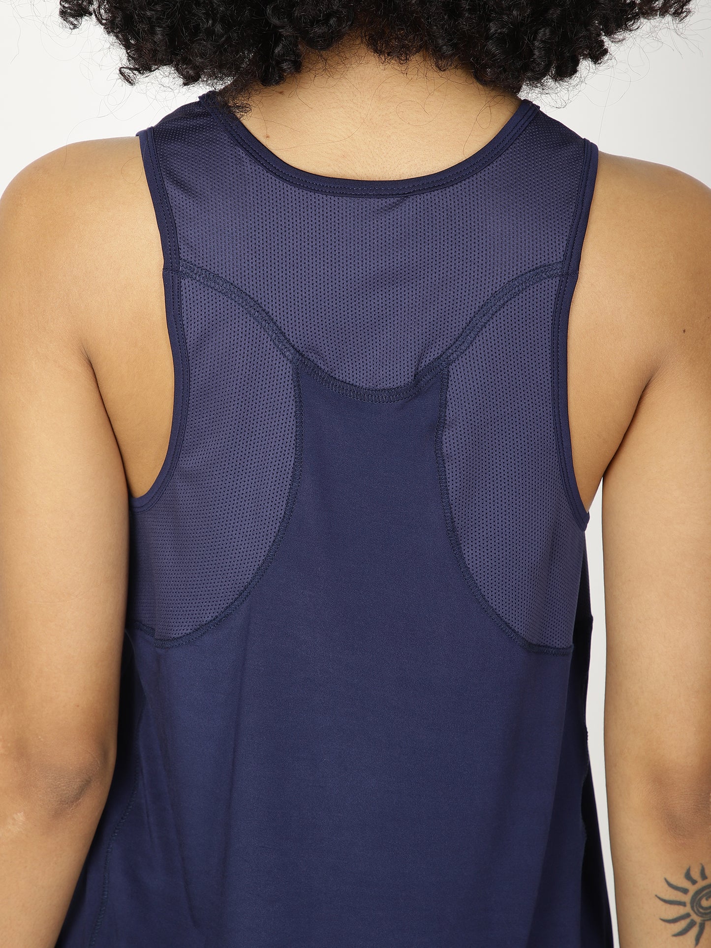 NAVY MESH RACERBACK TEE