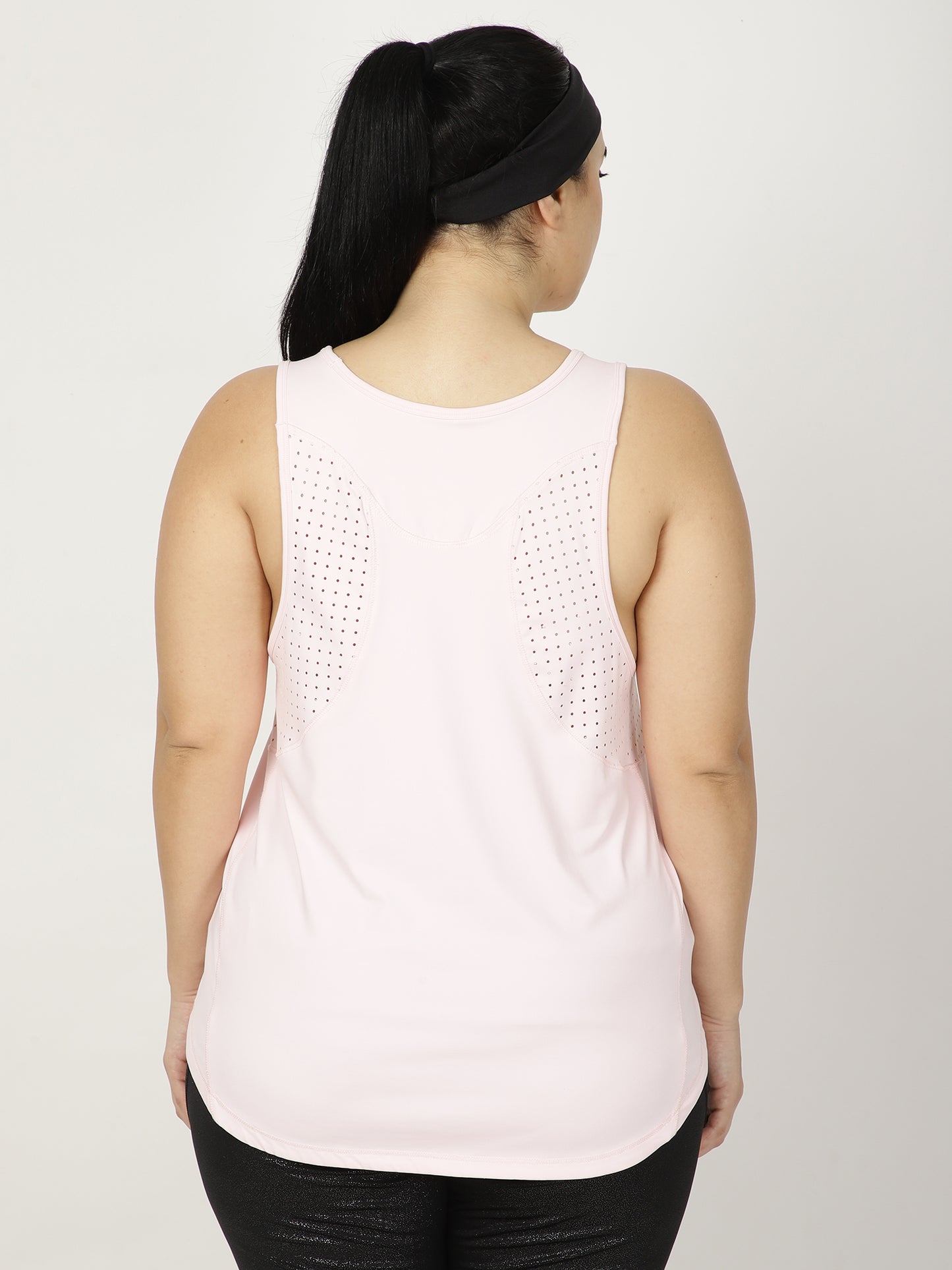 Pink Laser-Cut Racerback Tee