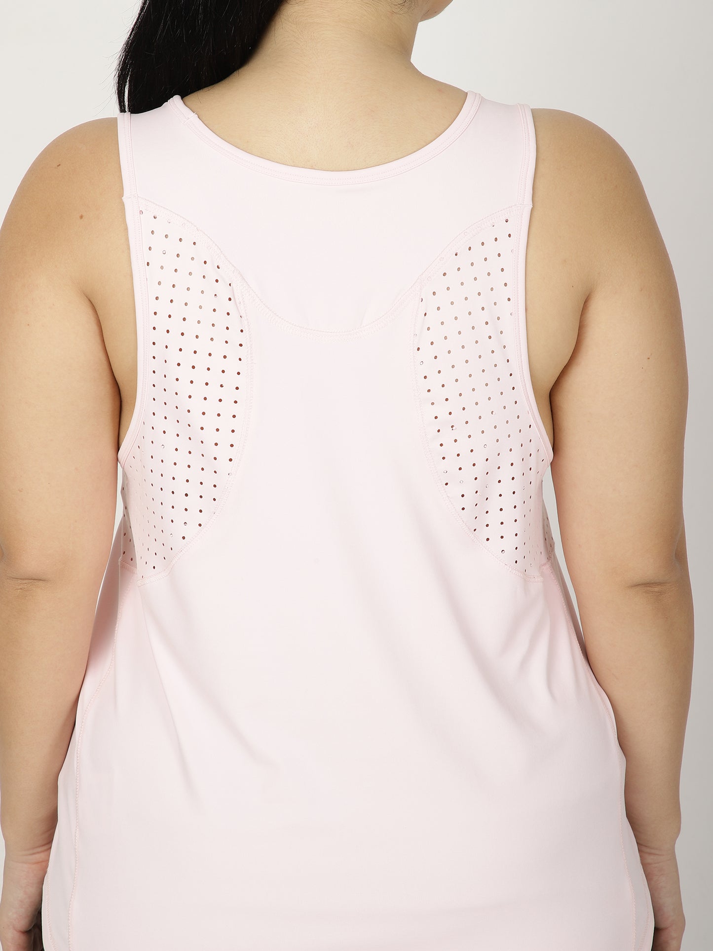 Pink Laser-Cut Racerback Tee