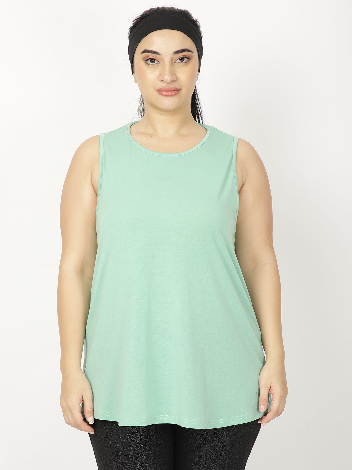 Light Green Back Slit Tee