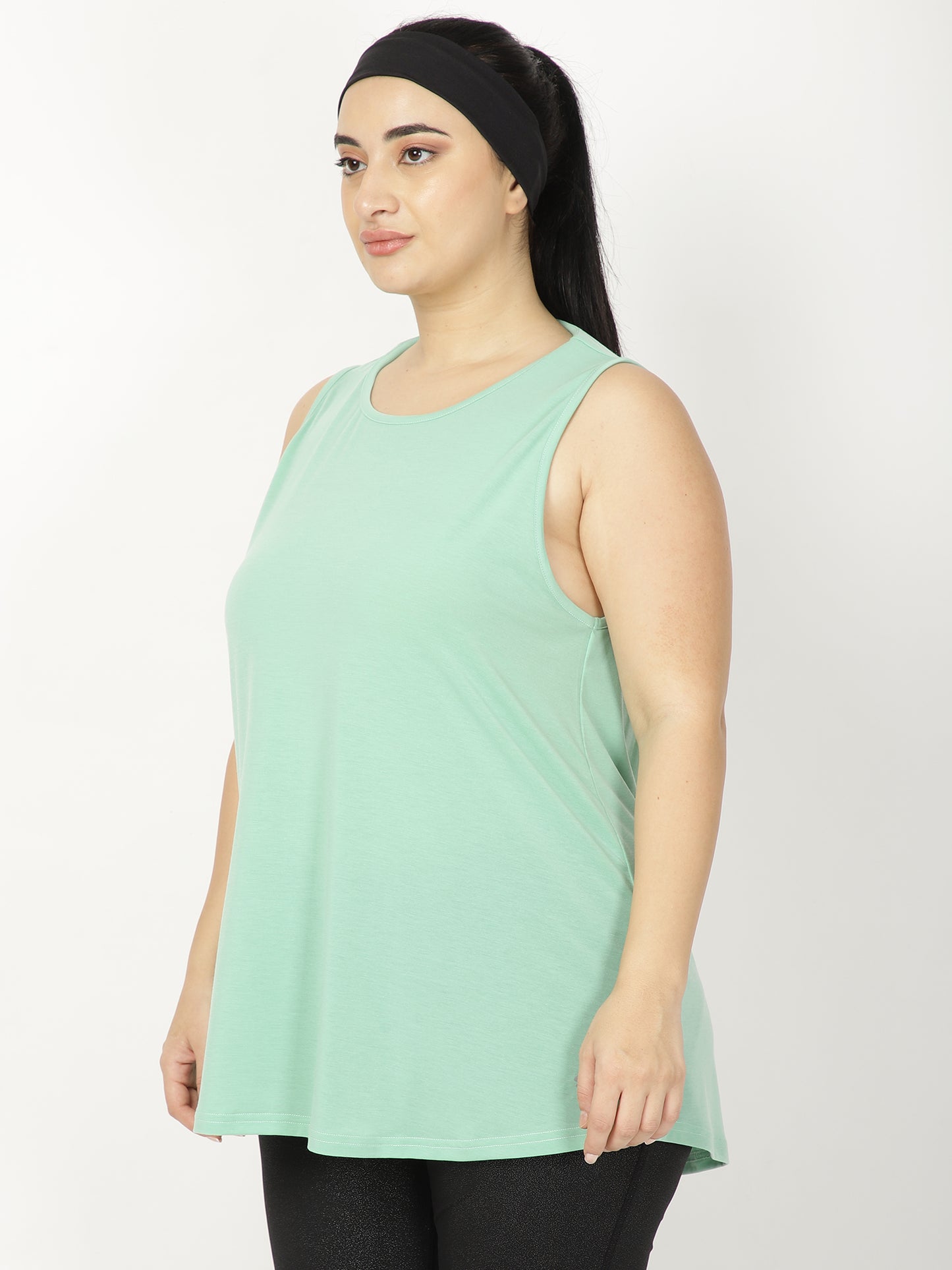 Light Green Back Slit Tee