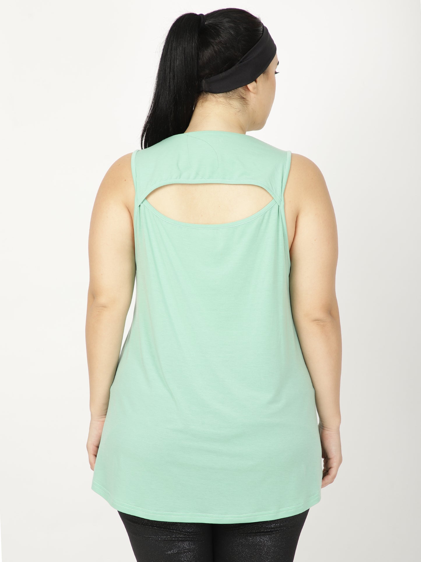 Light Green Back Slit Tee