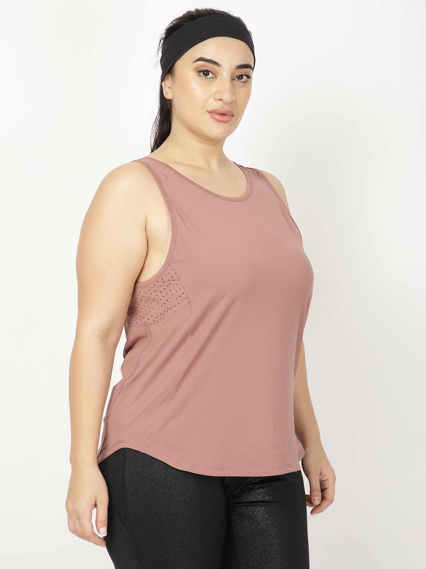 Peach Laser-Cut Racerback Tee