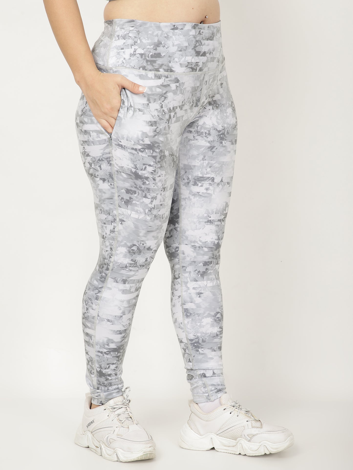 Grey Print Leggings