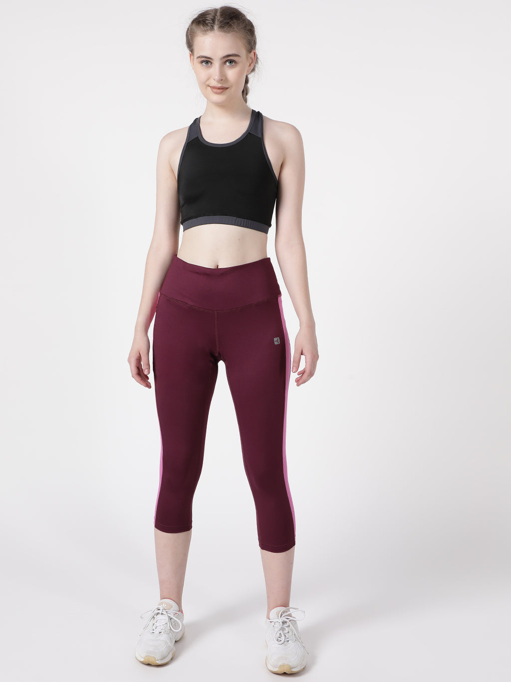 Maroon Pink Mesh Summer Breeze Capri