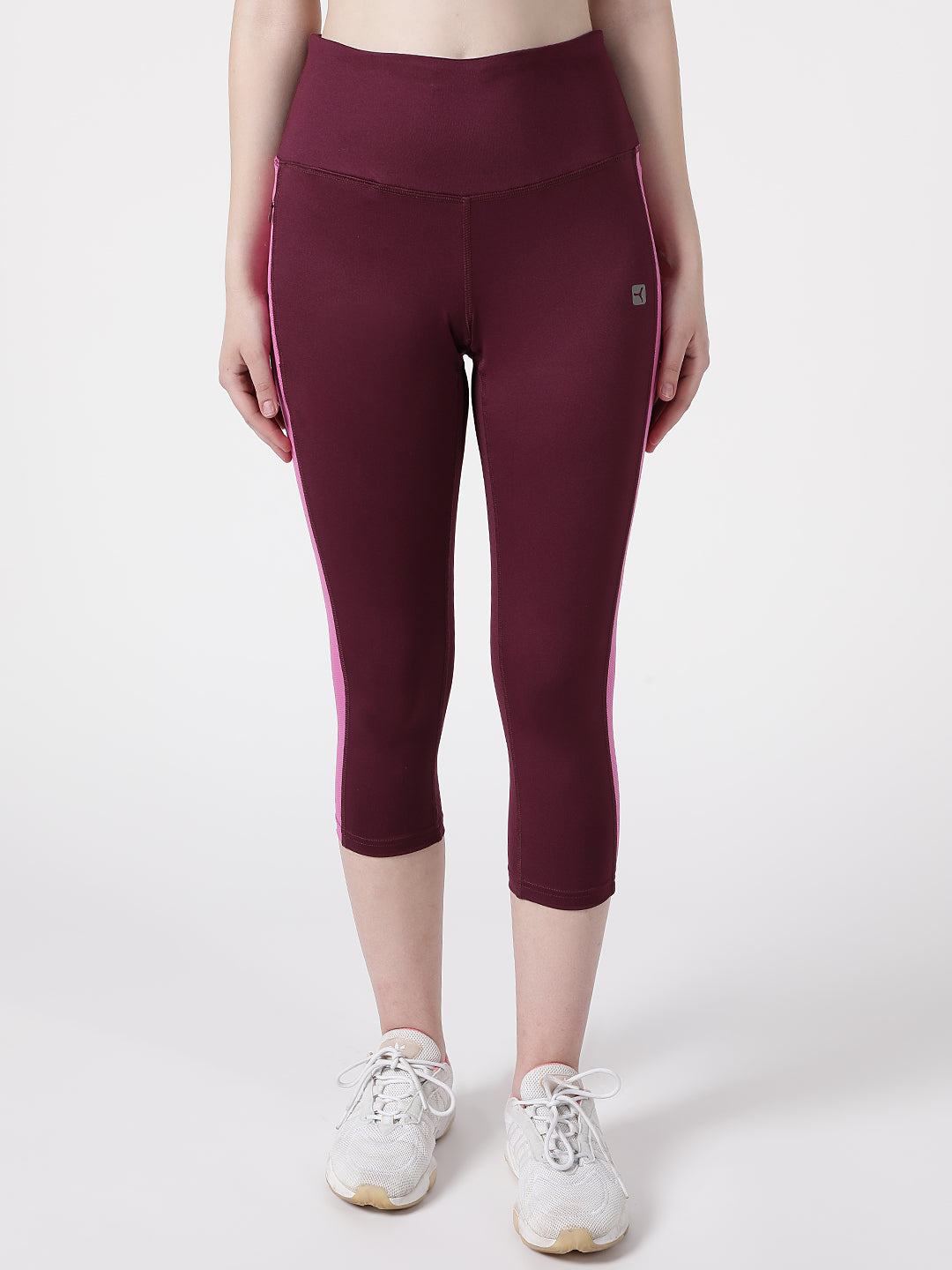 Maroon Pink Mesh Summer Breeze Capri