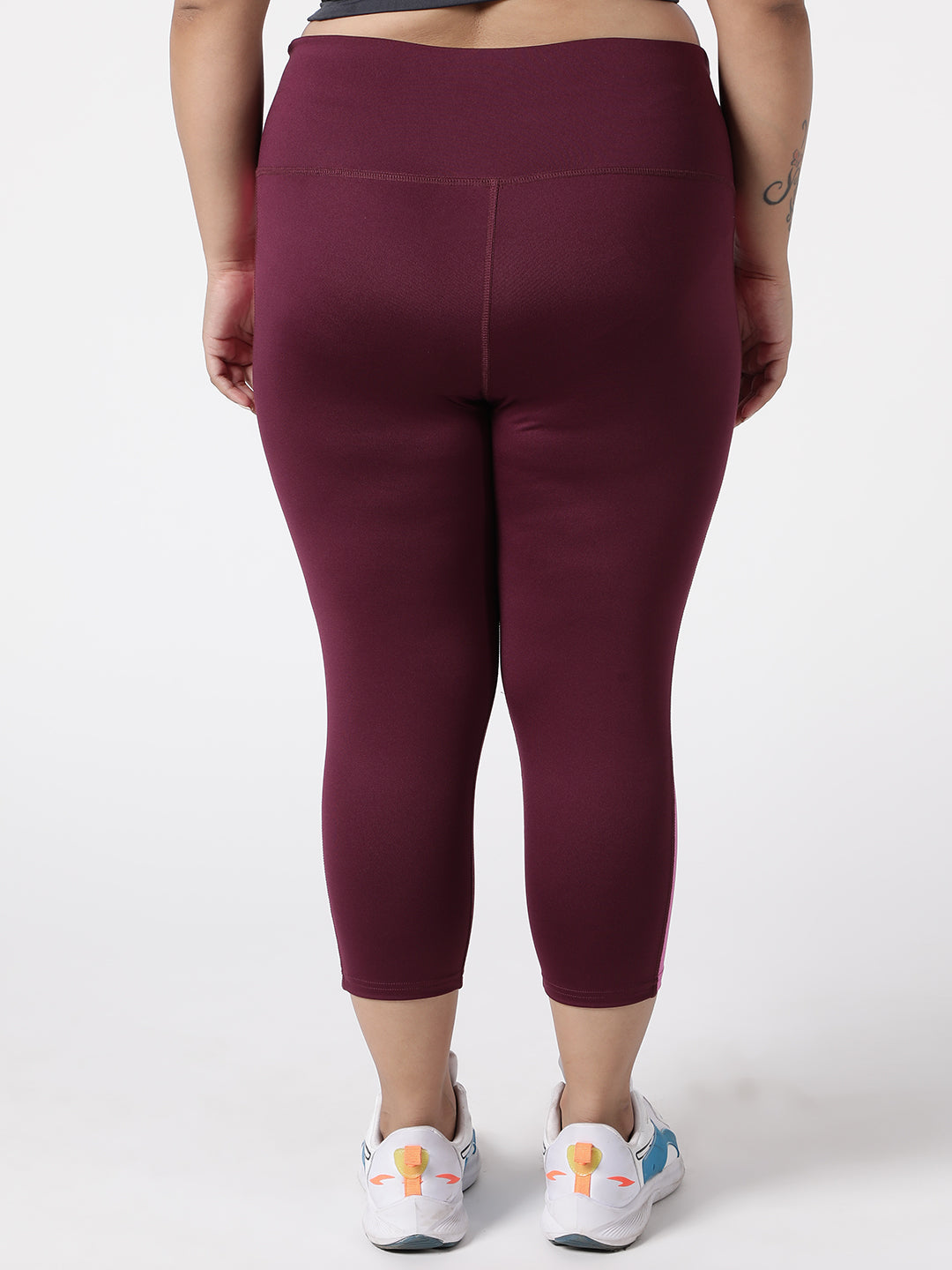 Maroon Pink Mesh Summer Breeze Capri