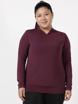 Maroon Sassy Full Sleeves Hoodie