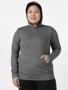 Grey Melange Sassy Full Sleeves Hoodie