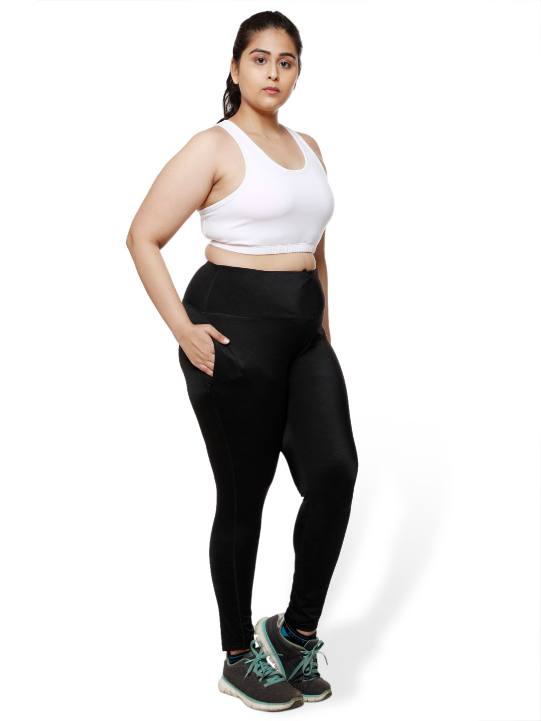 Plain Black Power Fashion Leggings