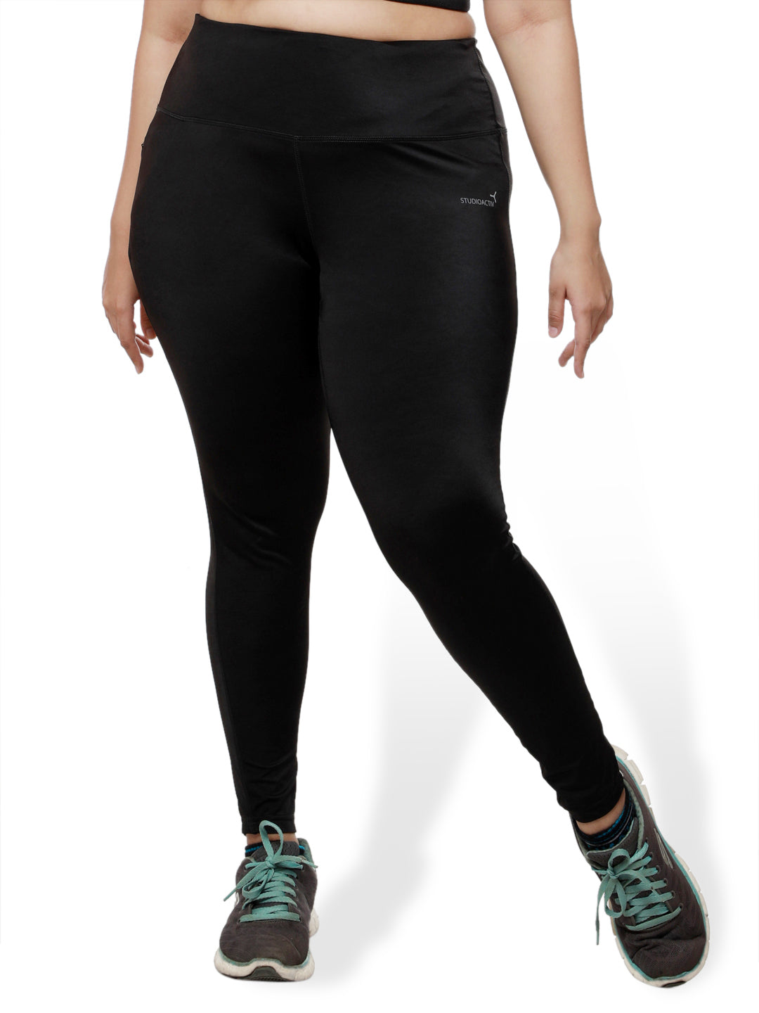 Plain Black Power Fashion Leggings