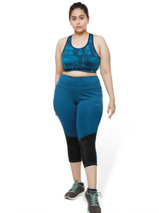 Teal Black Style Diva Capri