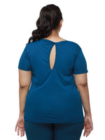 Teal Twisty Back Tee