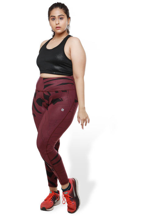 Wine Print Power Fashion Leggings