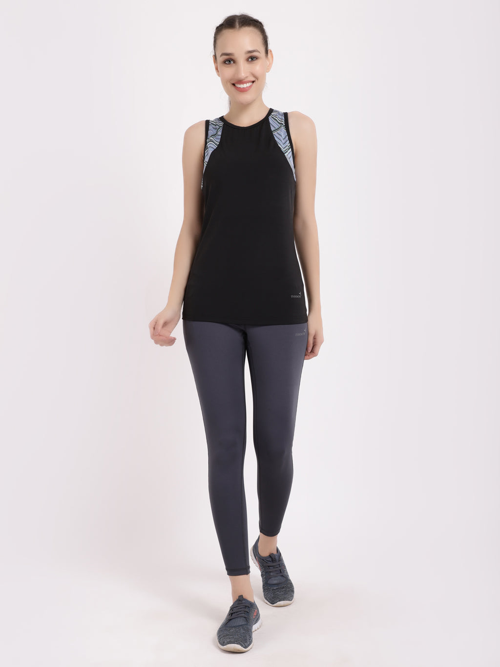 Black Geometric Print Freedom Tee