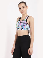 Black Neo-Print Sports Bra