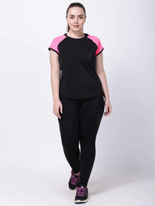 Black-Neopink Feel Free Tee