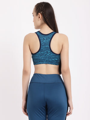 Blue Cellular Sports Bra
