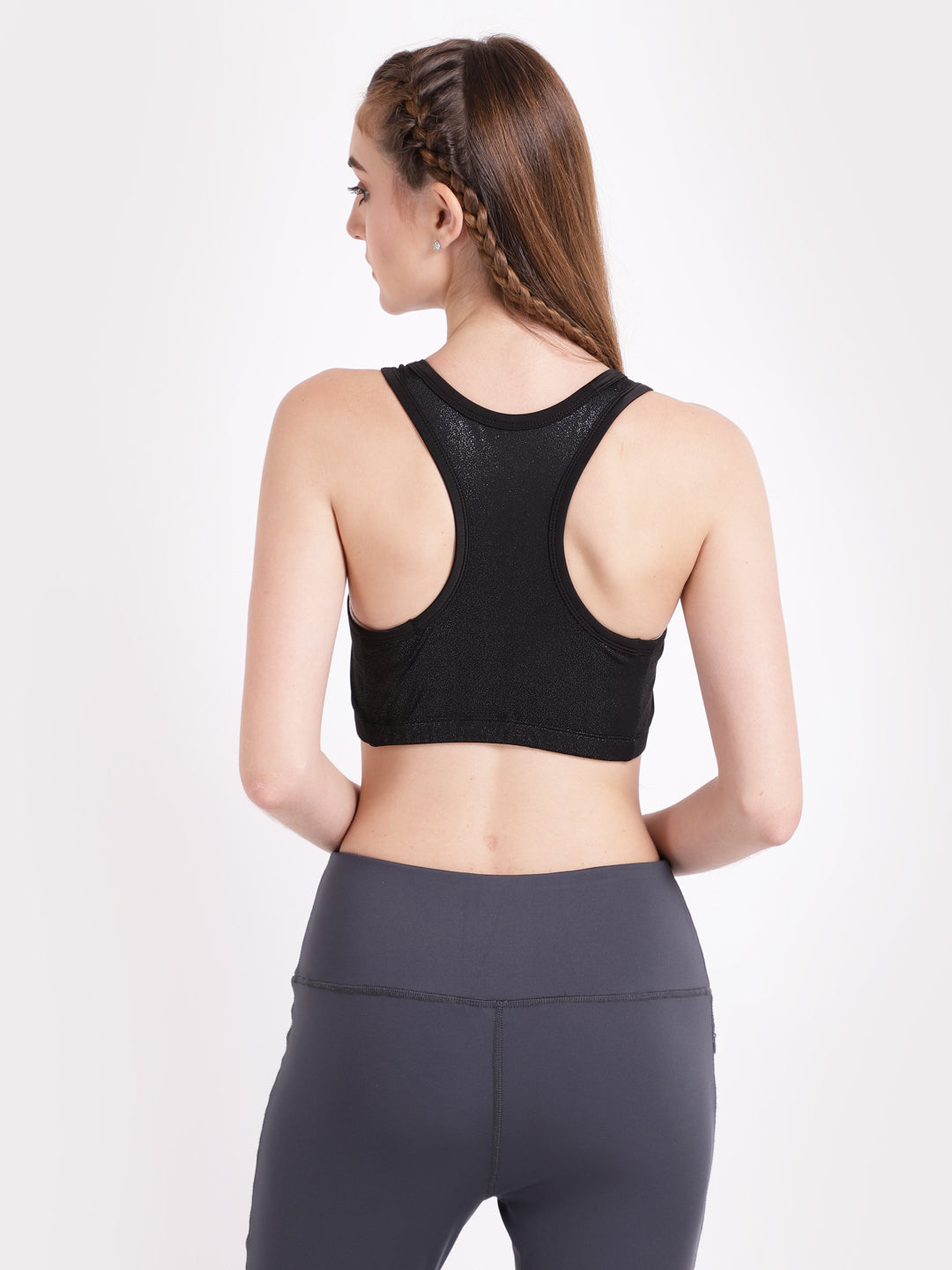 Black Glitter Sports Bra