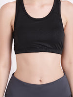 Black Glitter Sports Bra