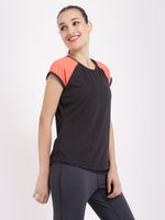 Charcoal Neon Orange Feel Free Tee