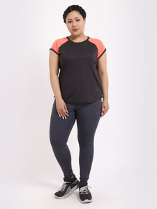 Charcoal Neon Orange Feel Free Tee