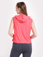 Coral Sassy Sleeveless Hoodie
