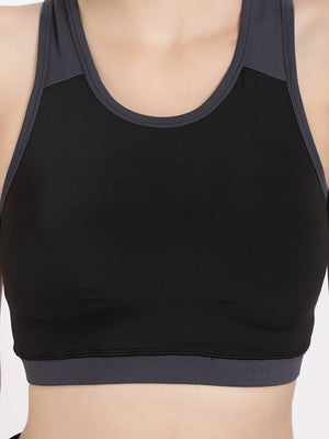 Grey Black Sports Bra
