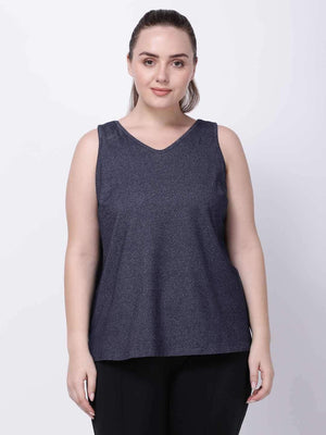 Grey Melange Back String Tee