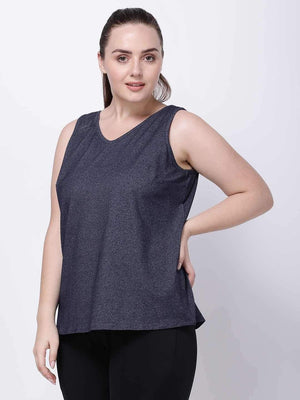 Grey Melange Back String Tee