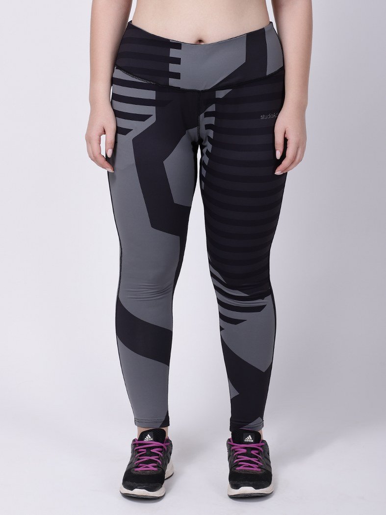 Grey Black Print Power Fashion Leggings