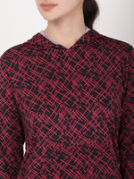 Wine Print Sassy Full Sleeves Hoodie