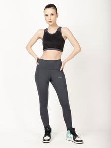Grey Laser Cut Pace Leggings