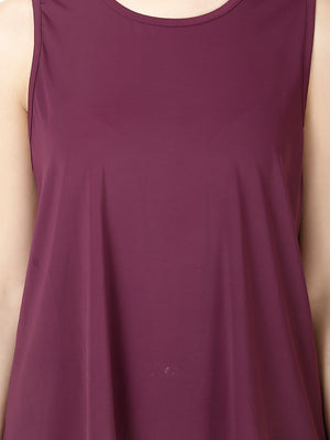 Wine Back Slit Tee