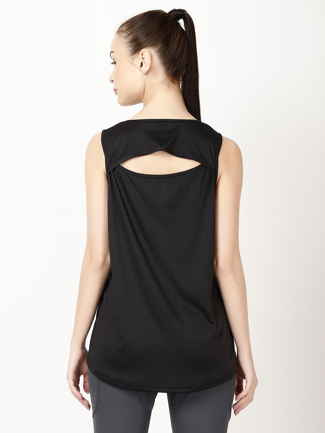 Black Back Slit Tee