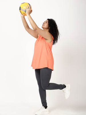 Orange Back Slit Tee