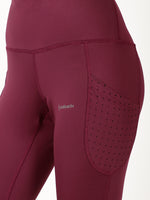 Wine Laser Cut Pace Leggings