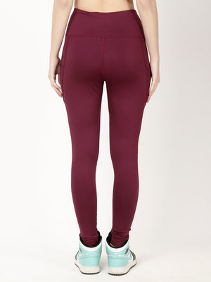 Wine Laser Cut Pace Leggings