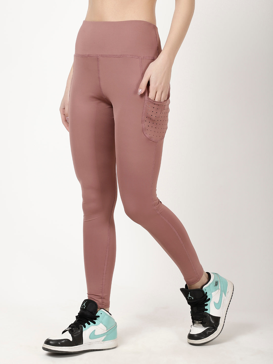 Dusty Rose Laser Cut Pace Leggings
