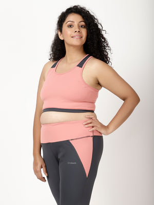 Peach Grey Sports Bra