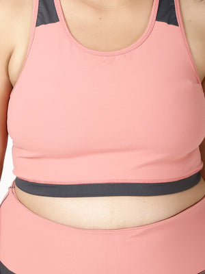 Peach Grey Sports Bra