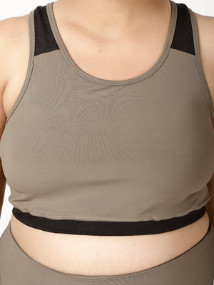Olive Black Sports Bra