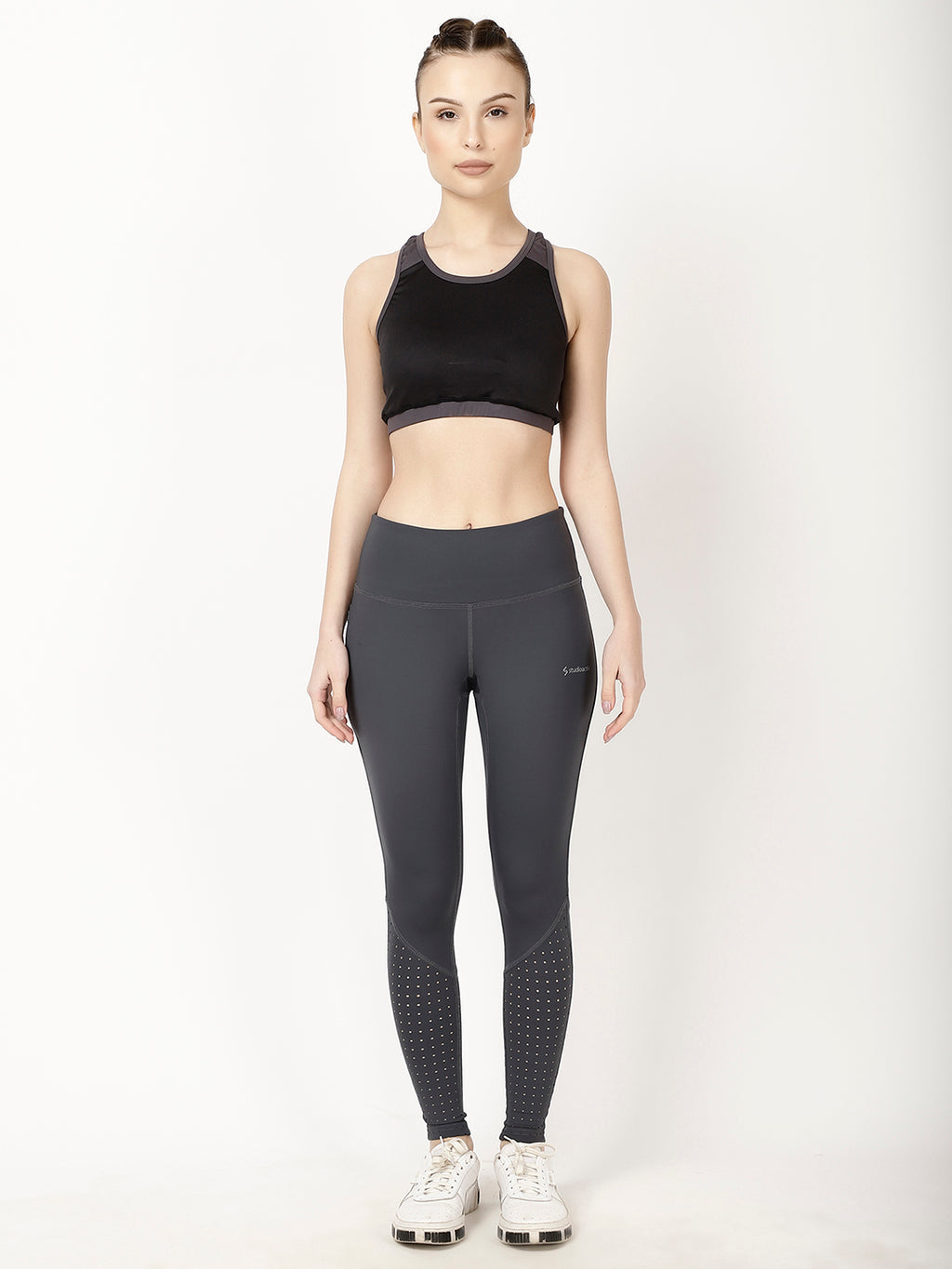 Grey Laser Cut Style Diva Leggings