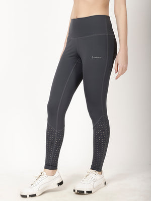 Grey Laser Cut Style Diva Leggings